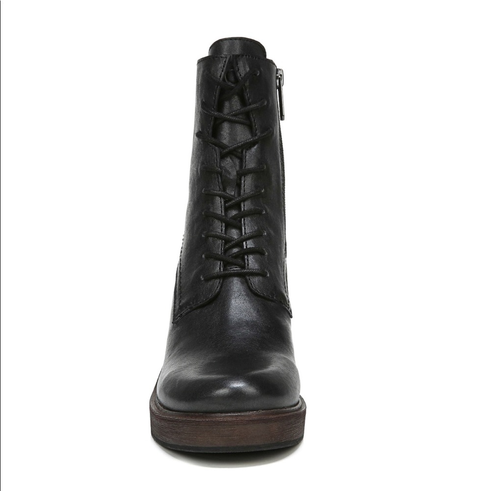 Sarto by Franco Sarto Black Leather Lace Up Heel Combat Boot NWT 6.5 - Picture 4 of 9
